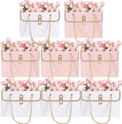 Caja De Papel Para Ramo De Flores, Bolsa De Floristería, 8 P