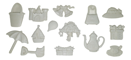 Molde De Silicone Chapéu Bule Xícara Castelo Confeitaria