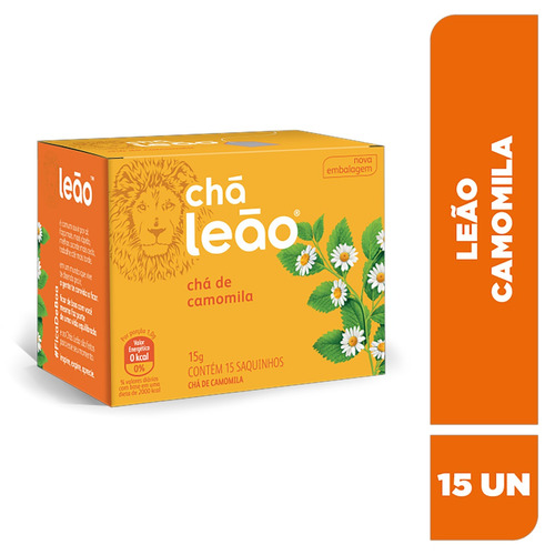 Chá Leão Camomila Sachê Envelopado 15 g - 15 Saquinhos