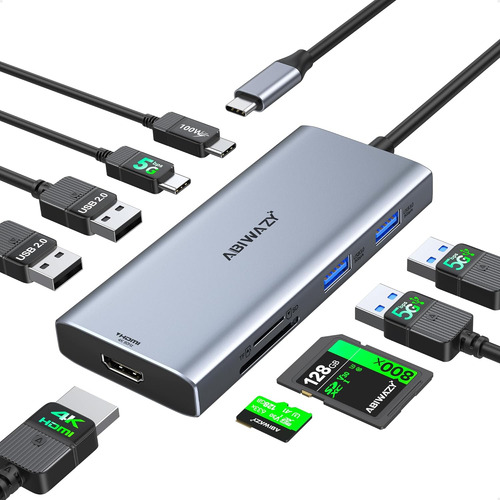 Usb C Hub Multiport Adapter For Macbook Pro/air, 9 In 1 U...