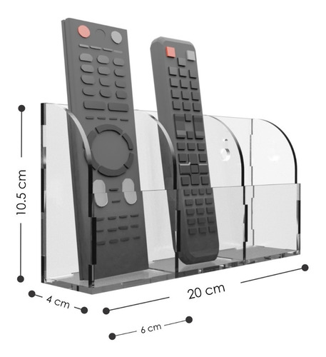 Imagen 10 de 10 de Porta Control Remoto Para Pared Acrílico Base Soporte
