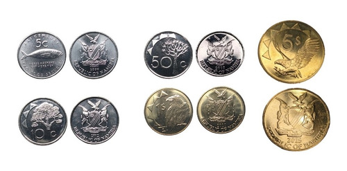 Set 5 Monedas De Namibia , 2000-2015 Condicion: Unc