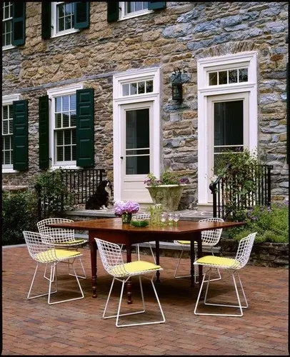 Silla Bertoia Blanca Metálica Con Almohadón Premium X 4