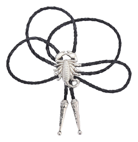 Aleación Bolo Tie Cuerda Rodeo Suéter Cadena 100cm Blanco