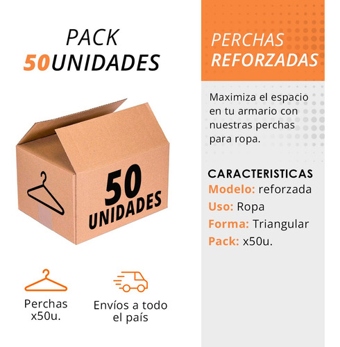 Imagen 6 de 9 de Perchas Plasticas X 50