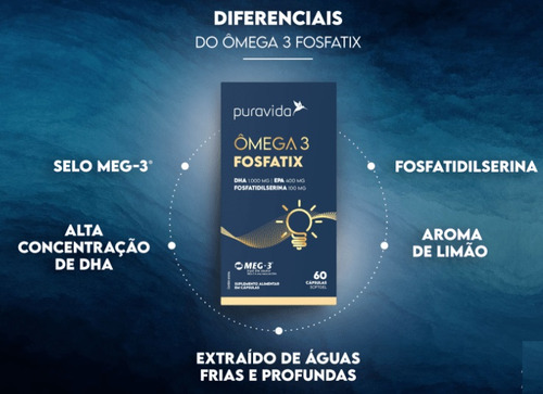 Ômega 3 Fosfatix Fosfatidilserina Dha Epa 60 Cáps Puravida