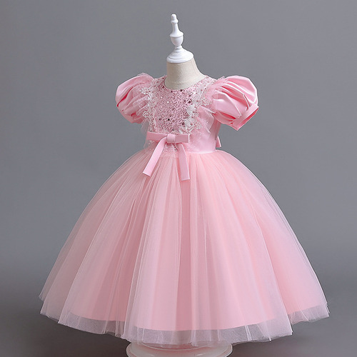 Vestido De Princesa Con Falda Larga De Encaje Para Niños, Ta