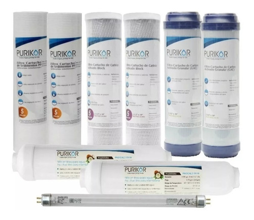 Kit Mantenimiento 12 Meses Para Filtro Osmosis Purikor Uv