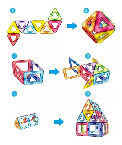 Imagen 4 de 10 de Juego Didactico Bloques Magnific Imanes Magnéticos Forms 30