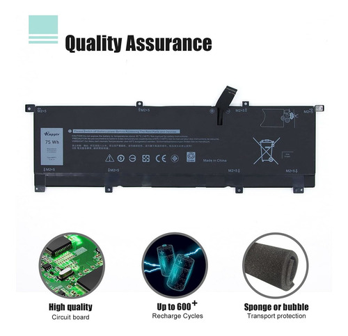 Bateria 8n0t7 Para Dell Xps 15 9575 Precision 5530 2-in-1 Se