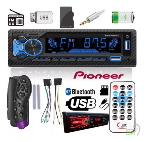 Reproductor Pioneer De Carro Bluetooth  Us Mp3 Radio Control