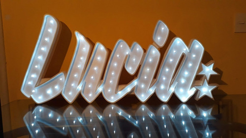 Nombres Iluminados 5 Letras En 20 Cm Polyfan Luz
