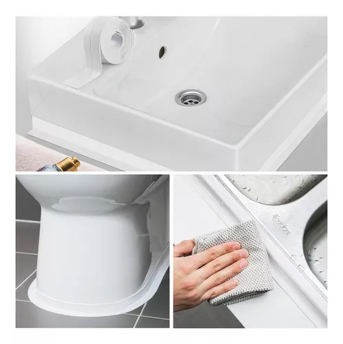 Cinta selladora autoadhesiva de PVC para baño, cinta selladora de 3,2 m x  3,8 cm, impermeable, a prueba de moho, pegatina de pared para Cocina