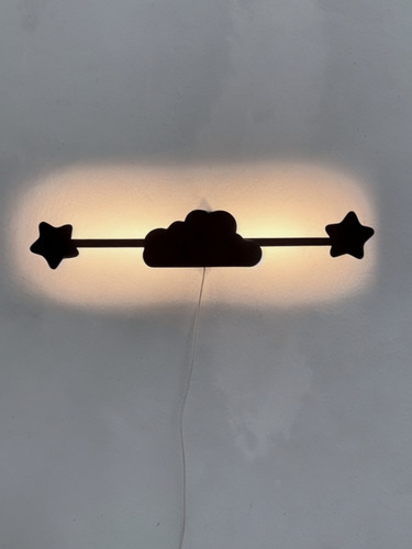 Lámpara Led Aplique Nube Infantil Cuarto Niños Luz Neutra