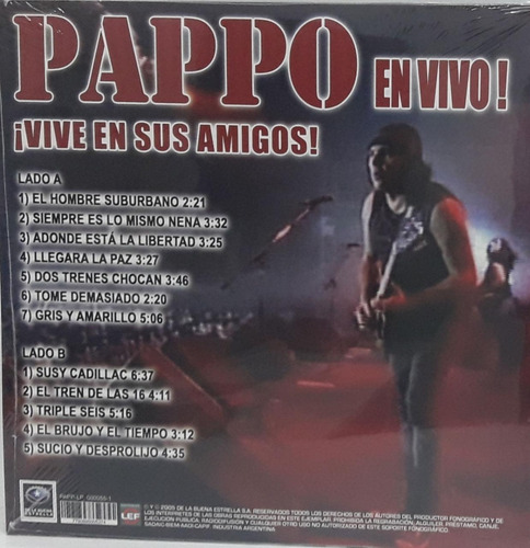 Vinilo Pappos Blues Vive En Sus Amigos Lp Nuevo En Stock