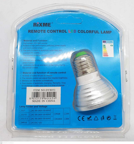 Imagem 6 de 7 de Lâmpada Led Com Controle Remoto Muda De Cor Rgbw 5w Rixme