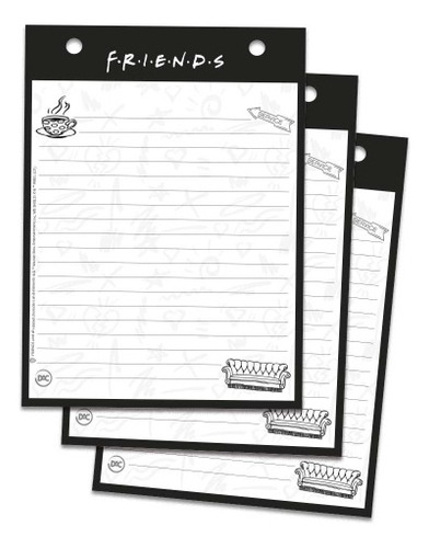 Mini Caderno Fichário Argolado Friends Porta Ficha Anotações