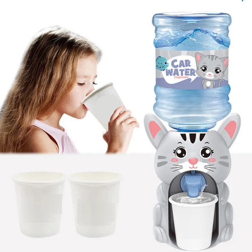 Mini Bebedouro Criança Dispenser De Água Infantil Gato 300ml