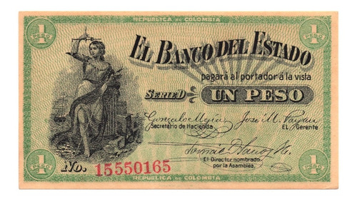 Banco Del Estado 1 Peso 1900