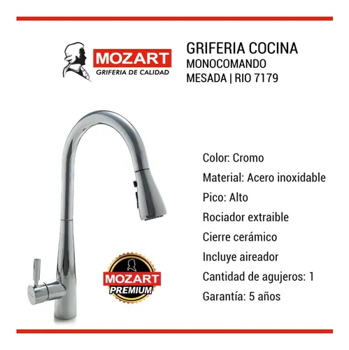 Monocomando cocina mozart sale
