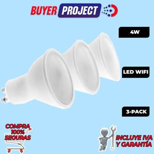 Bombilla Led Smart Nexxt Con 3-pack Y Wi-fi 4w
