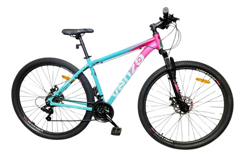Bicicleta R29 Venzo Ahead 3x7 21 Vel Shimano Disco Mecanico Teal Rosa Xs