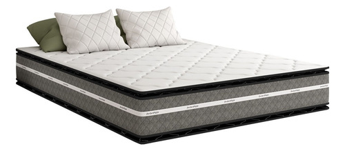 Sommier 2 Plazas Espuma D50 + D26 Doble Pillowtop 120kg 28cm Color Gris