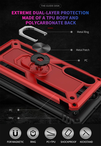 Funda Uso Rudo Golpes Para Huawei P30 Carcasa +mica Azul Huawei P30