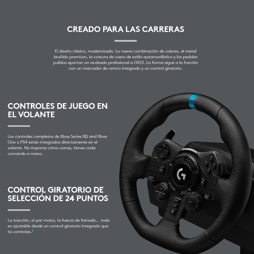 Imagen 3 de 9 de Timón Logitech G923 Para Pc / Ps5 | Ps4 + Palanca De Cambios