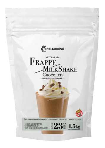 Imagen 1 de 4 de Frappe Milkshake Chocolate 1.5kg Cremuccino Licuado Cafe