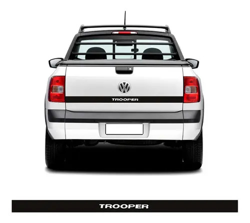 Faixa Sportinox Saveiro Trooper 2014/2018 Adesivo Preto Tampa Traseira