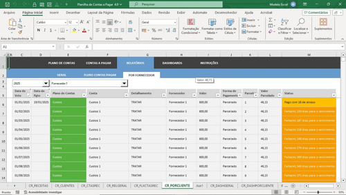 Planilha De Controle De Contas A Pagar Recorrente 4.0