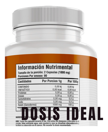 Hongo Reishi Ganoderma 100% Puro - Bioherb - 180 Días Sin Sabor