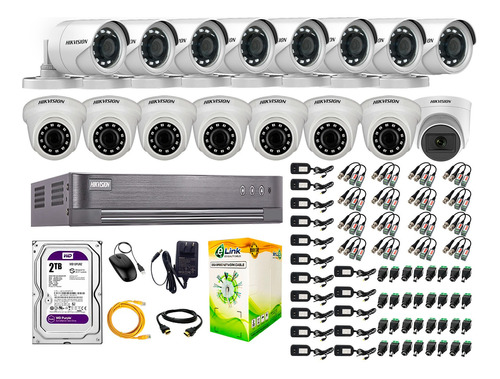 Cámaras Seguridad Kit 16 Full Hd 2tb | 1 Camara C/ Microfono