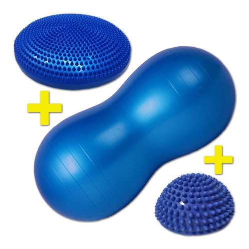 Pelota Cacahuate + Disco De Balance + Minibosu Fisioterapia