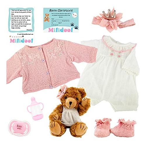 Milidool Muñeca Bebé Reborn Niña, 22 Pulgadas Realista