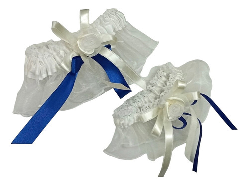 Set De Dos Ligas Para Novias Con Azul Para La Suerte 