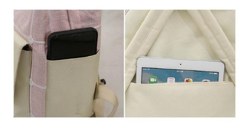 Imagen 7 de 9 de Mochila De Estilo Coreano De Color Sólido De Moda De Cuatro
