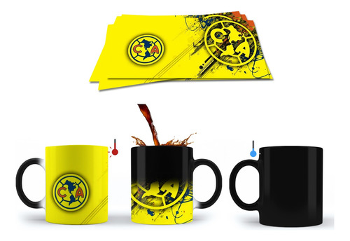 Taza Mágica De Futbol Club América Con 2 Escudos Diferentes