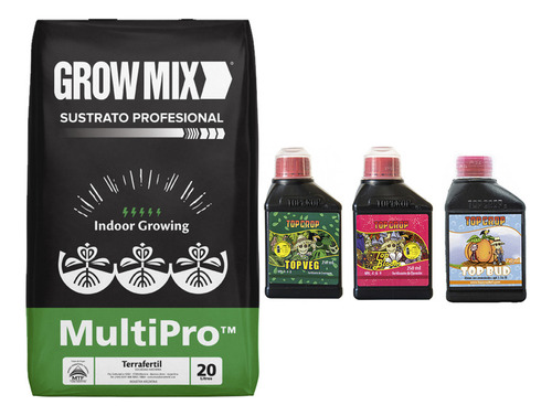 Growmix Multipro 20lts Con Top Crop Veg Bloom Bud 250ml