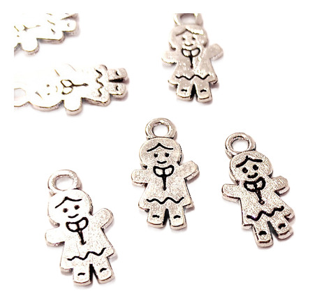 Dijes Niña Nena Pack X 10u Metal Artesanias Bijou Souvenirs