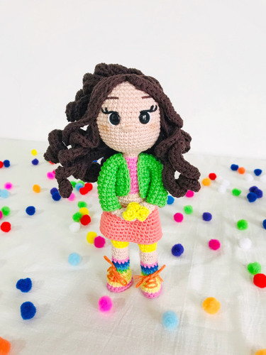 Floricienta Amigurumi Muñeca Tejida A Crochet Muñequita Flor