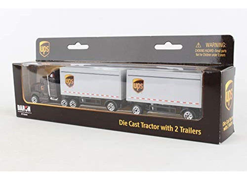 Daron Ups Die Cast Tractor Con 2 Remolques