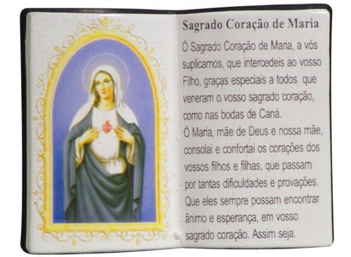 Imagem Sagrado Coração Maria Formato Livro Com Porta Caneta