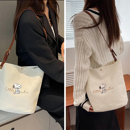 Sjx Bolsos De Moda Bolso Mano Snoopy Lona Bandolera Mujer