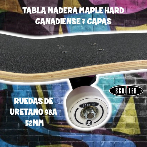 Imagen 6 de 9 de Skate Profesional Scooter Italy Maple Canadiense Aluminio