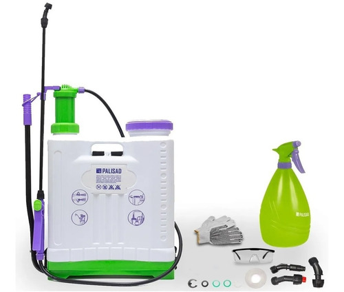 Kit Pulverizador Costal 20l Manual Jardim C/ Mini Pulverizador + Brindes Proteção 