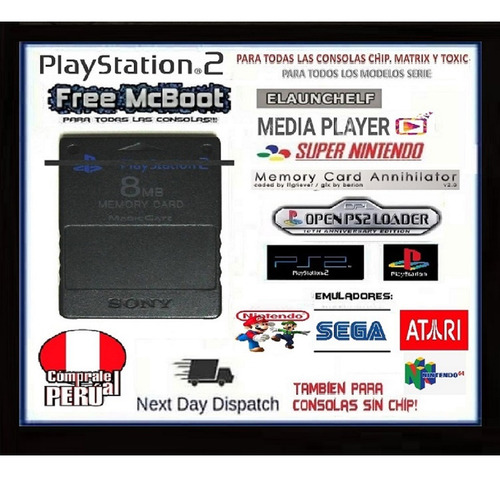 Tarjeta De Memory Fmcb Para Ps2 De 8 Mb (Reacondicionado)