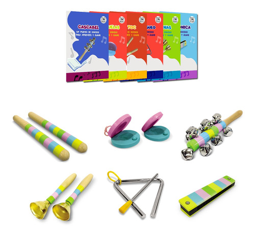 Imagen 1 de 6 de Instrumentos Musicales Madera Montessori Infantil Set 2 X 6
