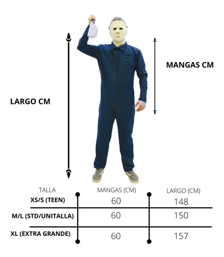 Imagen 2 de 8 de Disfraz Michael Myers Halloween Con Mascara Y Cuchillo
